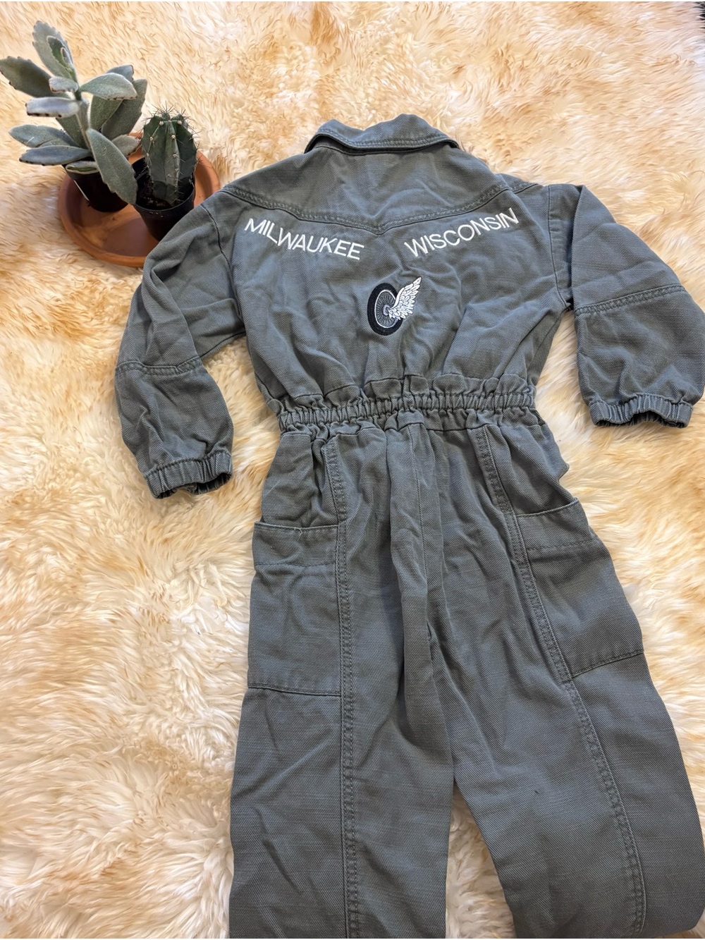 4T Choppers/Motorcycles Olive Utility Jumpsuit - Milwaukee Wisconsin Embroidery